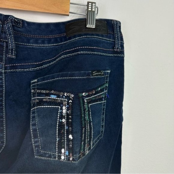 SEVEN7 Rocker Slim Bootcut Embellished Jeans 14 - Picture 4 of 12